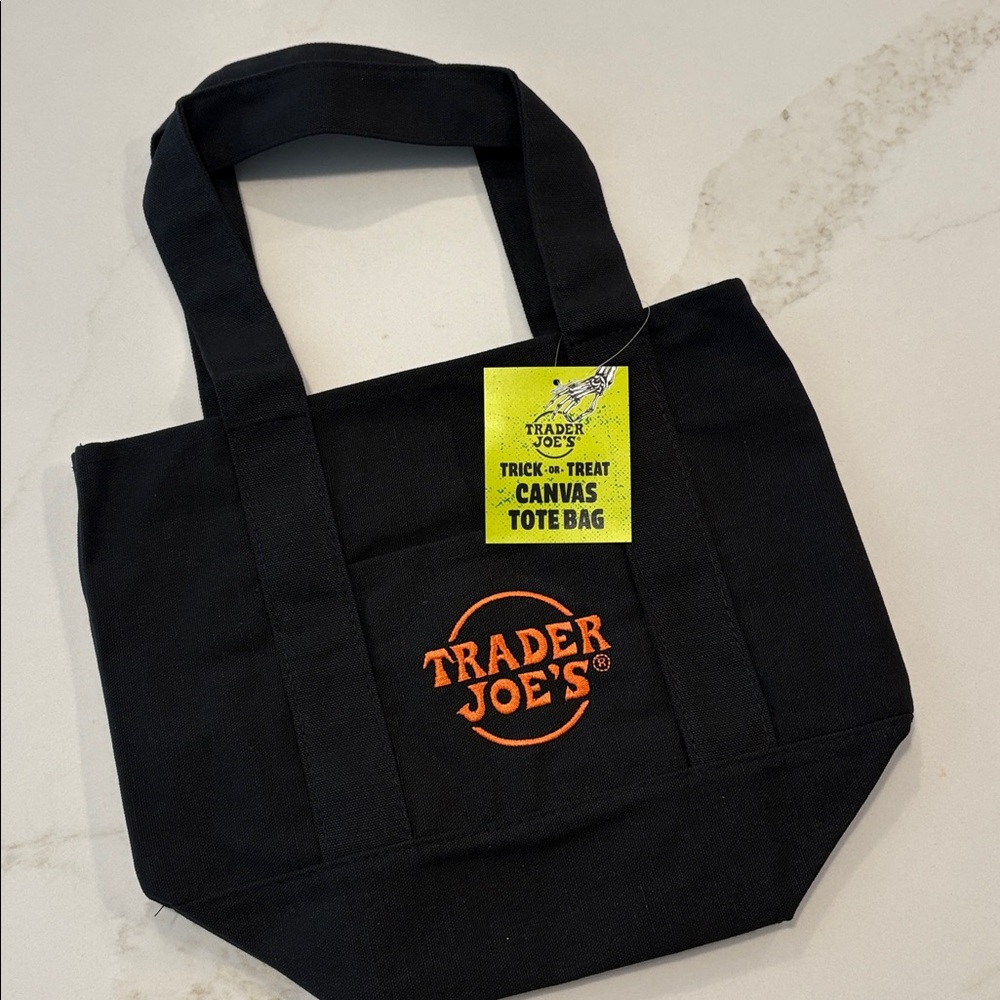 Trader Joe's Black Canvas Tote Bag